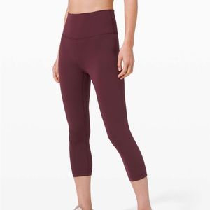 Lululemon Wunder Train High Rise Crop in Cassis